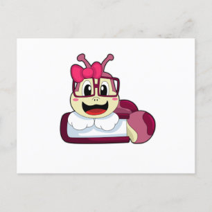 Caterpilaar met lint briefkaart