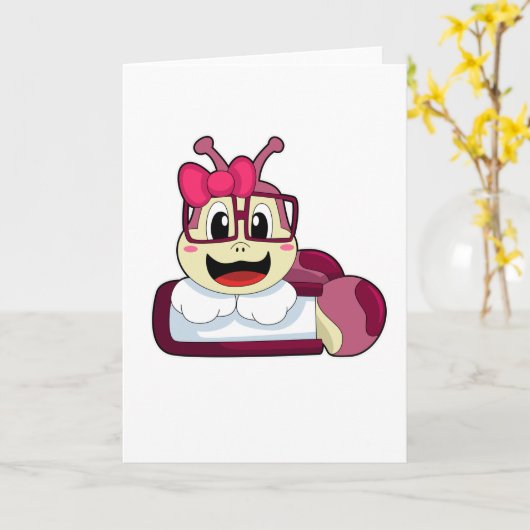 Caterpilaar met lint kaart (Gele Bloem)