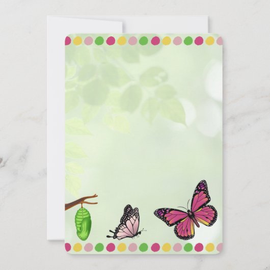 Caterpillar 1e Verjaardag uitnodiging (Achterkant)