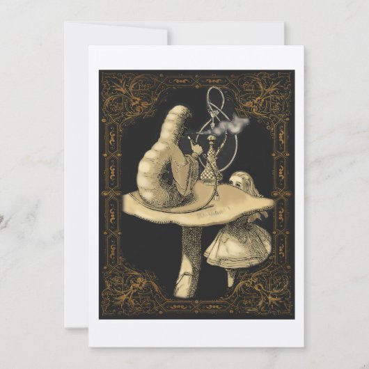 Caterpillar Alice in Wonderland Invitation Kaart (Voorkant)