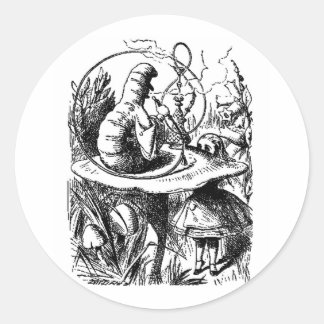 Caterpillar Alice's avonturen in Wonderland Ronde Sticker