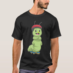Caterpillar as Inline skater with Roller skates.pn T-shirt