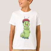 Caterpillar as Inline skater with Roller skates.pn T-shirt (Voorkant)