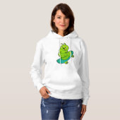 Caterpillar as Skater with Skateboard Hoodie (Voorkant volledig)