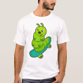 Caterpillar as Skater with Skateboard T-shirt (Voorkant)