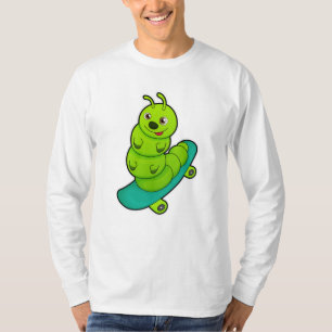 Caterpillar as Skater with Skateboard T-shirt