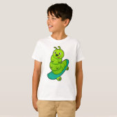 Caterpillar as Skater with Skateboard T-shirt (Voorkant volledig)