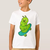 Caterpillar as Skater with Skateboard T-shirt (Voorkant)