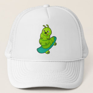 Caterpillar as Skater with Skateboard Trucker Pet