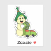 Caterpillar as Student with Backpack Sticker (Vel)