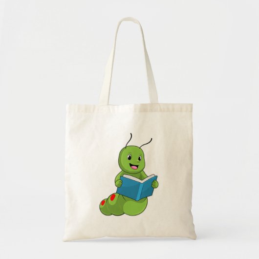 Caterpillar at Reading with Book Tote Bag (Voorkant)