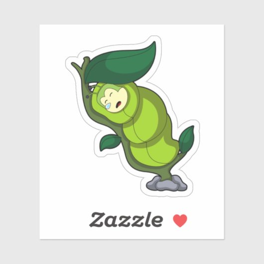 Caterpillar at Sleeping with Leaf Sticker (Vel)