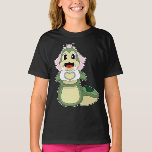 Caterpillar bruid hart bruiloft t-shirt (Voorkant)