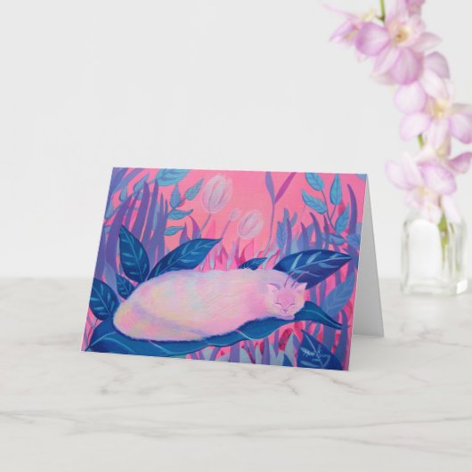 Caterpillar Cat Pink Paarse Blue Fantasy Kaart (Orchidee)