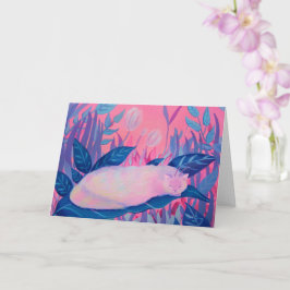 Caterpillar Cat Pink Paarse Blue Fantasy Kaart