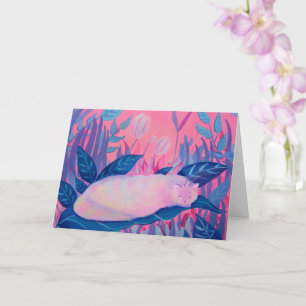 Caterpillar Cat Pink Paarse Blue Fantasy Kaart