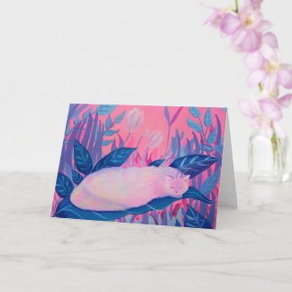 Caterpillar Cat Pink Paarse Blue Fantasy Kaart