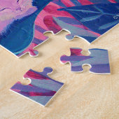 Caterpillar Cat Pink Paarse Blue Fantasy Legpuzzel (Zijkant)