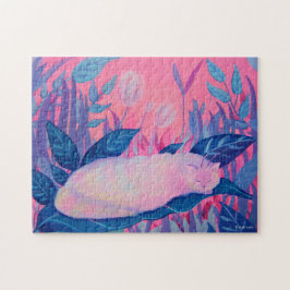 Caterpillar Cat Pink Paarse Blue Fantasy Legpuzzel