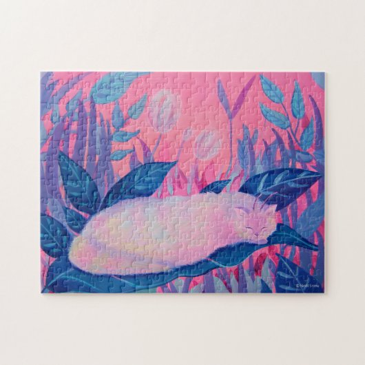 Caterpillar Cat Pink Paarse Blue Fantasy Legpuzzel (Horizontaal)