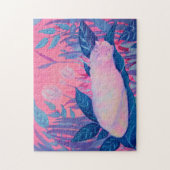 Caterpillar Cat Pink Paarse Blue Fantasy Legpuzzel (Verticaal)