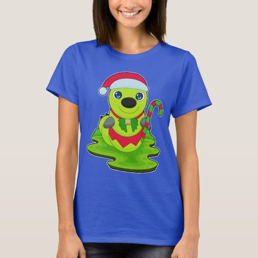 Caterpillar Christmas Candy Cane T-shirt (Voorkant)