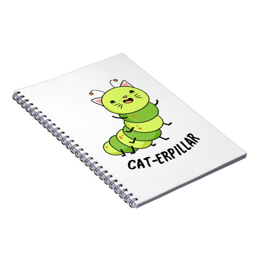 Caterpillar grappige bug woordspeling notitieboek (Rechterzijde)