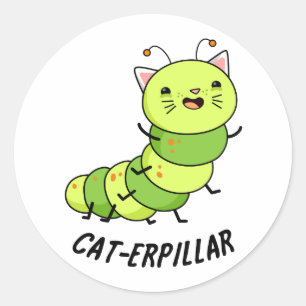 Caterpillar grappige bug woordspeling ronde sticker