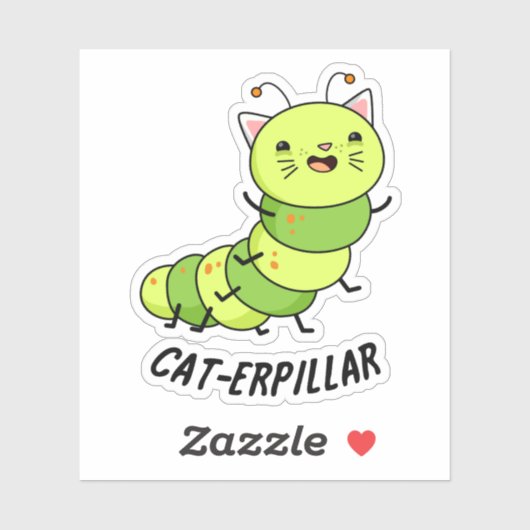Caterpillar grappige bug woordspeling sticker (Vel)
