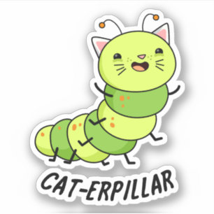 Caterpillar grappige bug woordspeling sticker