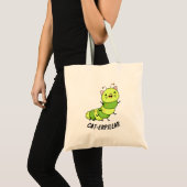 Caterpillar grappige bug woordspeling tote bag (Voorkant (product))