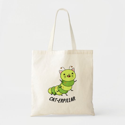 Caterpillar grappige bug woordspeling tote bag (Voorkant)