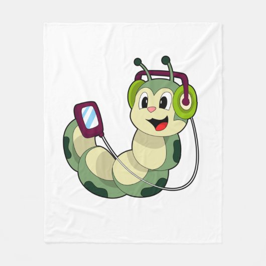 Caterpillar Hoofdmuziek Fleece Deken (Voorkant)