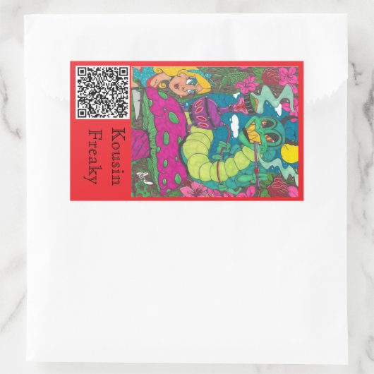 Caterpillar Hookah Rechthoekige Sticker (Tas)