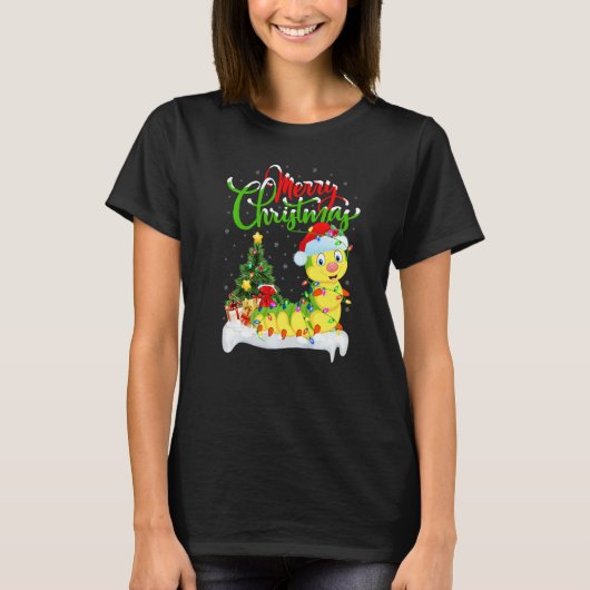 Caterpillar Kerstversiering Caterpillar Kerstmis T-shirt (Voorkant)
