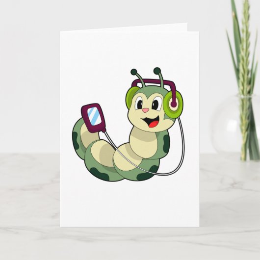 Caterpillar Koptelefoon Muziek Kaart (Voorkant)