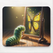 Caterpillar Looking At a Butterfly In a Mirror Muismat (Voorkant)