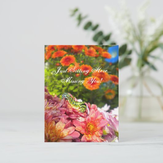 Caterpillar Missing You briefkaart (Staand voorkant)