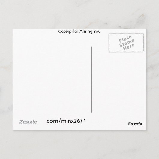 Caterpillar Missing You briefkaart (Achterkant)