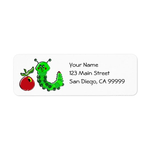 Caterpillar Munched Apple Etiket (Voorkant)