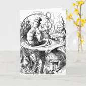 Caterpillar Roken een waterpijp Alice in Wonderlan Kaart (Gele Bloem)