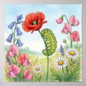 Caterpillar Tiny Insects Nursery Poster (Voorkant)
