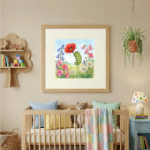 Caterpillar Tiny Insects Nursery Poster
