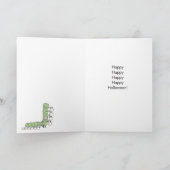 Caterpillar Trick Halloween Kaart (Binnen)