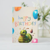 Caterpillar Verjaardag Joy Kaart (Staand voorkant)