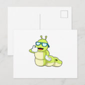 Caterpillar with Glasses Briefkaart (Voorkant / Achterkant)