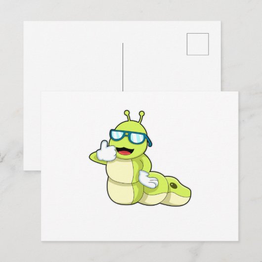 Caterpillar with Glasses Briefkaart (Voorkant / Achterkant)
