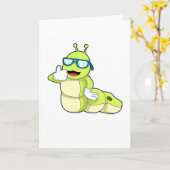 Caterpillar with Glasses Kaart (Gele Bloem)