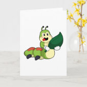 Caterpillar with Leaf Kaart (Gele Bloem)