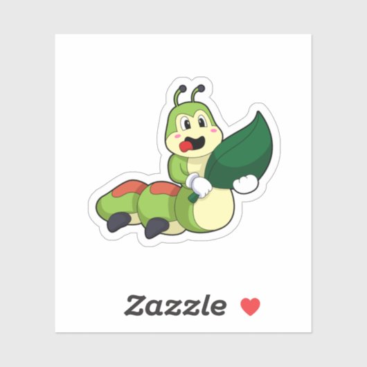 Caterpillar with Leaf Sticker (Vel)